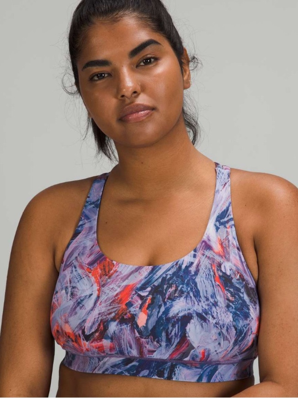 Lululemon Energy Bra Medium Support B–D‎ Cups Size 2 Abstract Strappy Bra